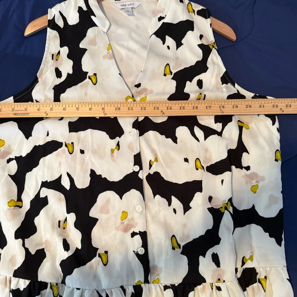 Nine West Button Front Ruffle Hem Dress, Size XL - Picture 10 of 11